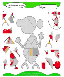 Puzzle Kes Yapıştır Çalışma Sayfaları